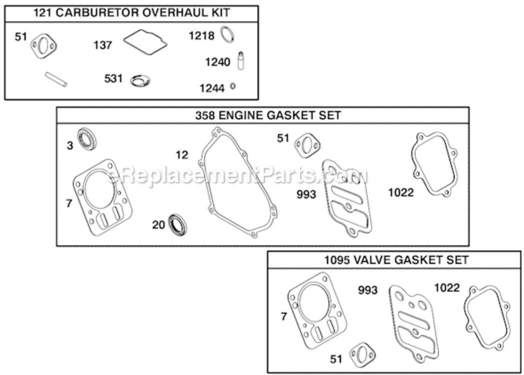 Page G Diagram and Parts List for 124332 8002 Briggs and Stratton Engine